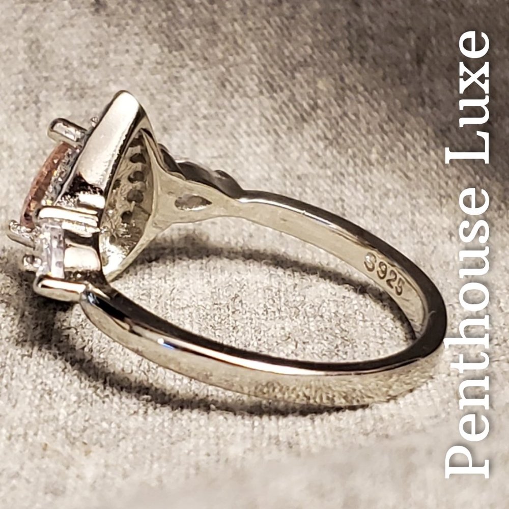 FINAL RESTOCK!! Double Halo Pink CZ Sterling Silver Plated Ring - Picture 3 of 5
